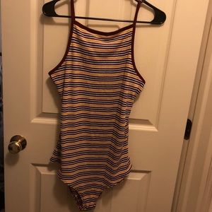 ribbed striped bodysuit